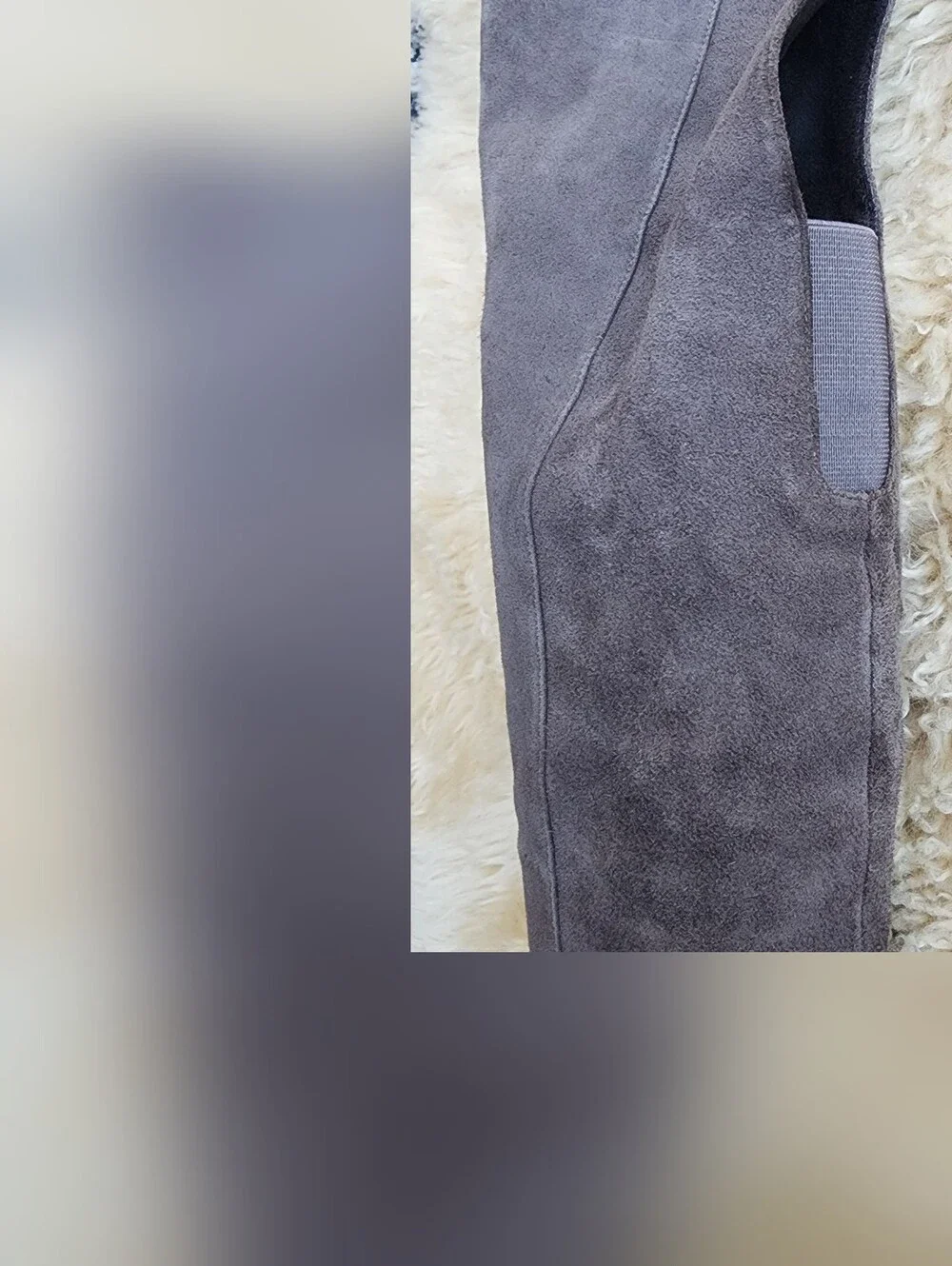H by Halston Gray Suede Over-the-Knee Block Heel Boots